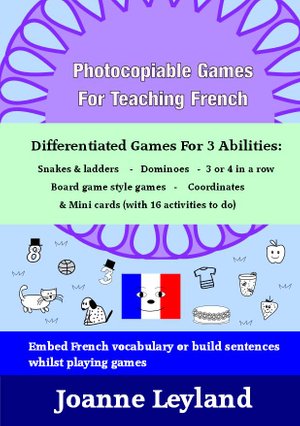Book cover of Photocopiable Games For Teaching French showing images of some of the words that appear in the games