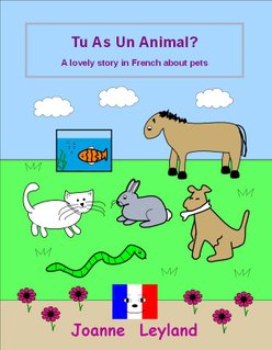 A dinosaur, treasure chest and clothes appear on the cover of Jack And The French Languasaurus Book 3 First Words In French